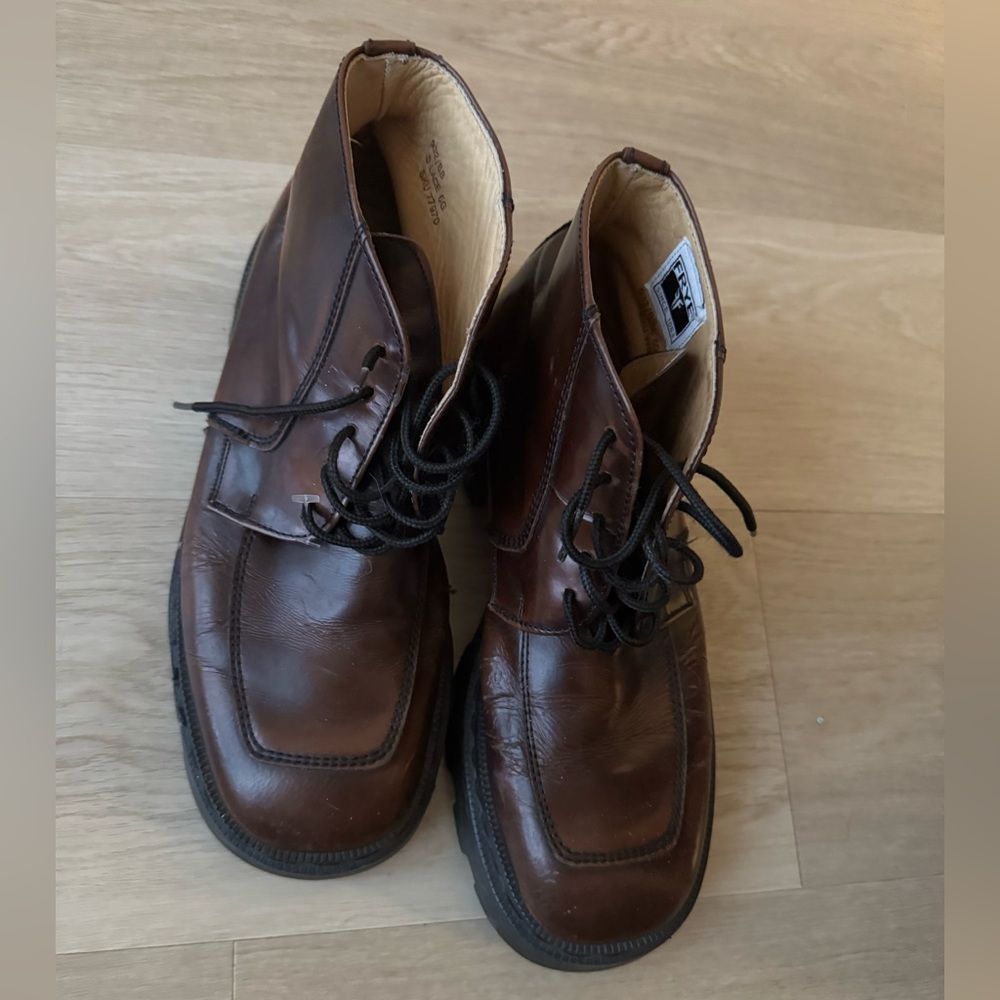 Frye lace up boots